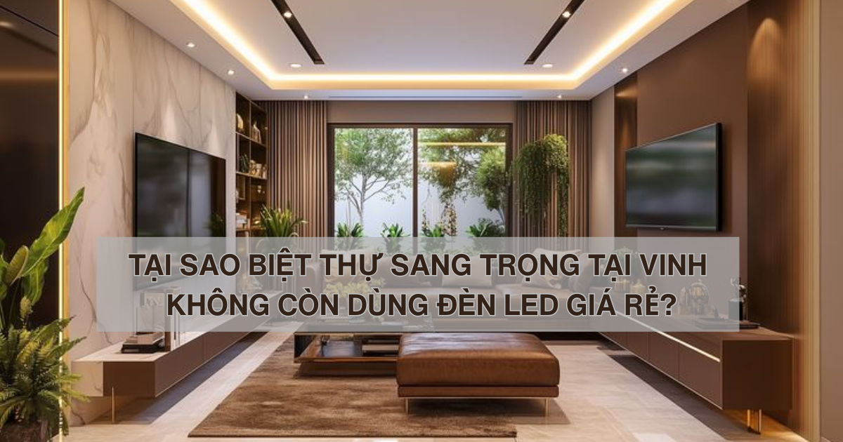 Tại sao biệt thự sang trọng tại Vinh không còn dùng đèn LED giá rẻ?